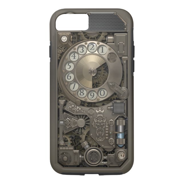 Telefon för Steampunk roterande metallvisartavla. Case-Mate iPhone Skal (Baksida)