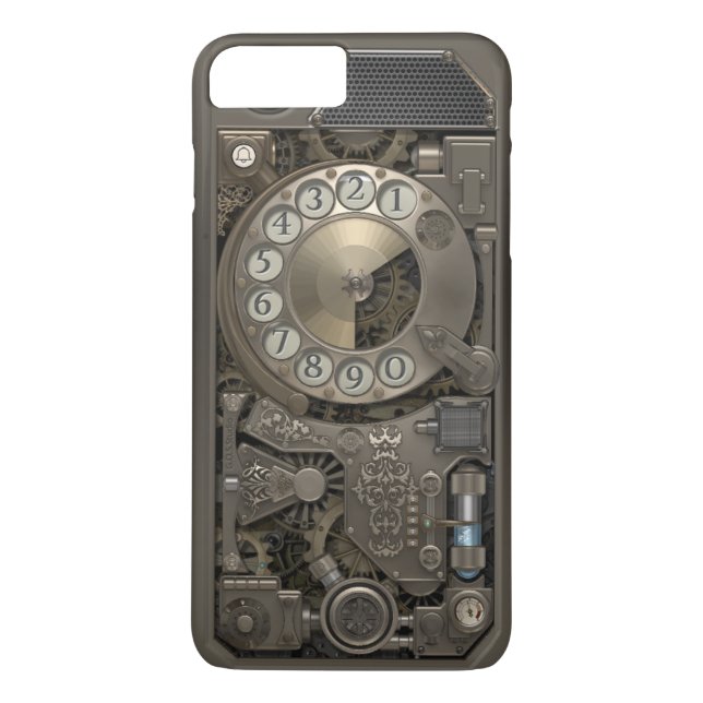 Telefon för Steampunk roterande metallvisartavla Case-Mate iPhone Skal (Baksida)