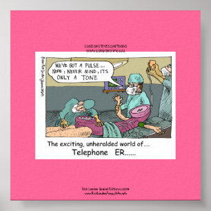 Telefon Kod Blå Tecknad Rolig Canvastryck Poster