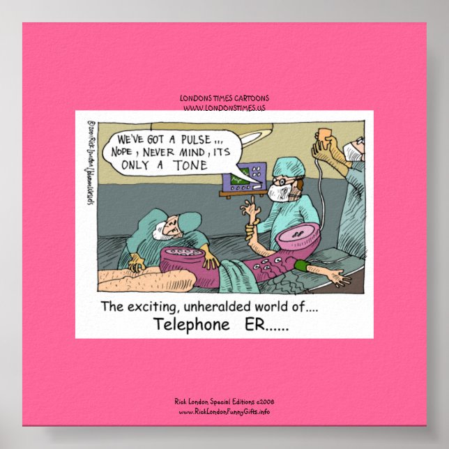 Telefon Kod Blå Tecknad Rolig Canvastryck Poster (Framsidan)