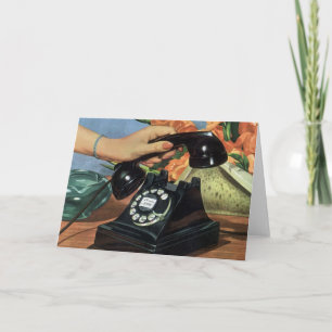 Telefon med roterande nummer, Vintage, företag Kort