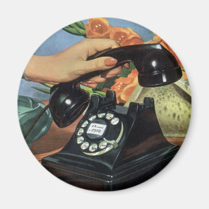 Telefon med roterande nummer, Vintage, företag Magnet