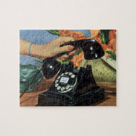 Telefon med roterande nummer, Vintage, företag Pussel