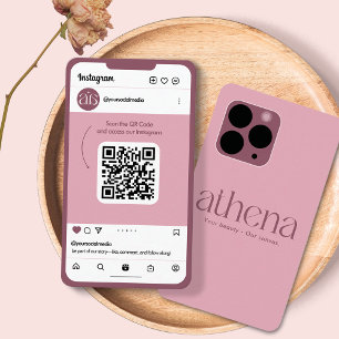Telefon Pink Instagram Affärskort Visitkort