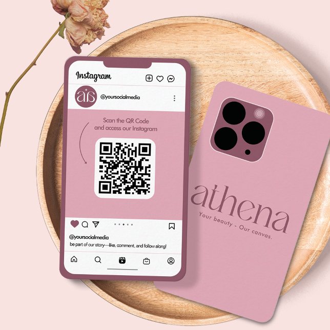 Telefon Pink Instagram Affärskort Visitkort (Skapare uppladdad)