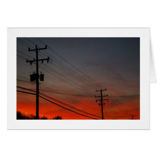 Telefon Pole Sunset Hälsningskort