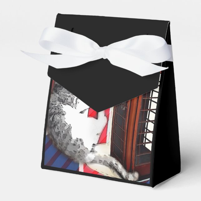 Telefonbås för Grunge Union jack flagga kattunge Presentaskar (Framsidan Sidan)