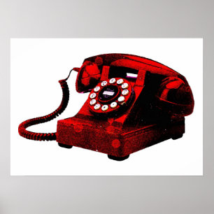 Telefonbox för gamla röda skrivbord poster
