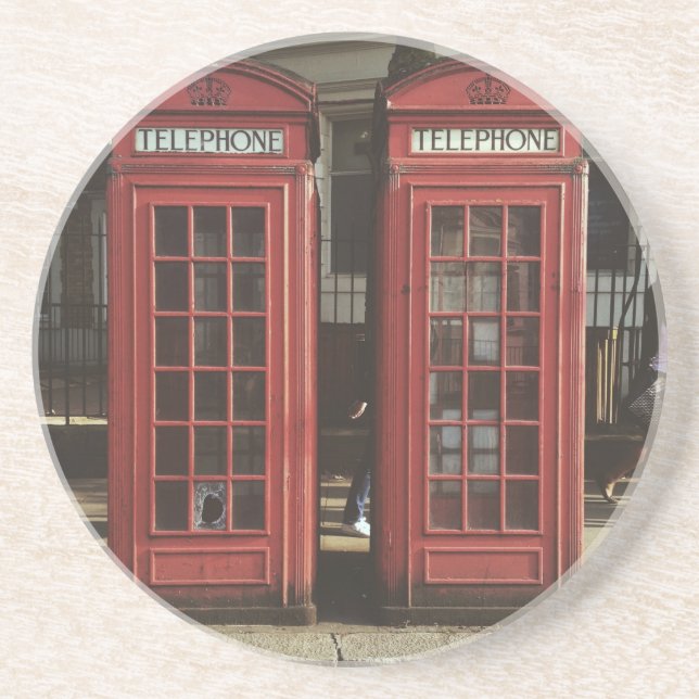 Telefonbox i London Underlägg Sandsten (Framsidan)
