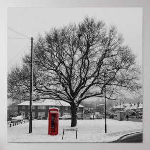 Telefonbox i Snö Poster