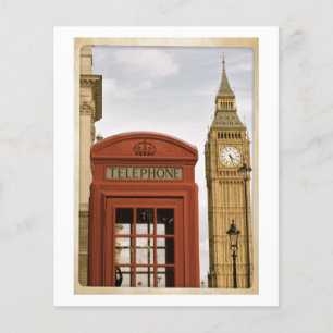 Telefonbox och Torn i Big Ben Flygblad