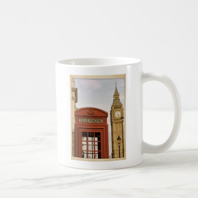 Telefonbox och Torn i Big Ben Kaffemugg (Höger)
