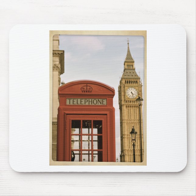 Telefonbox och Torn i Big Ben Musmatta (Framsidan)