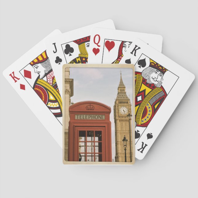 Telefonbox och Torn i Big Ben Spelkort (Baksidan)