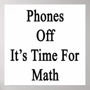 Telefoner av det är dags för matematik poster