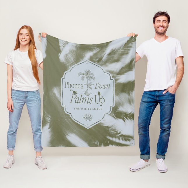 Telefoner Ned, Handflatan Up - White Lotus Fleecefilt (På plats)