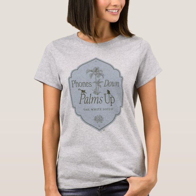 Telefoner Ned, Handflatan Up - White Lotus T Shirt (Framsida)