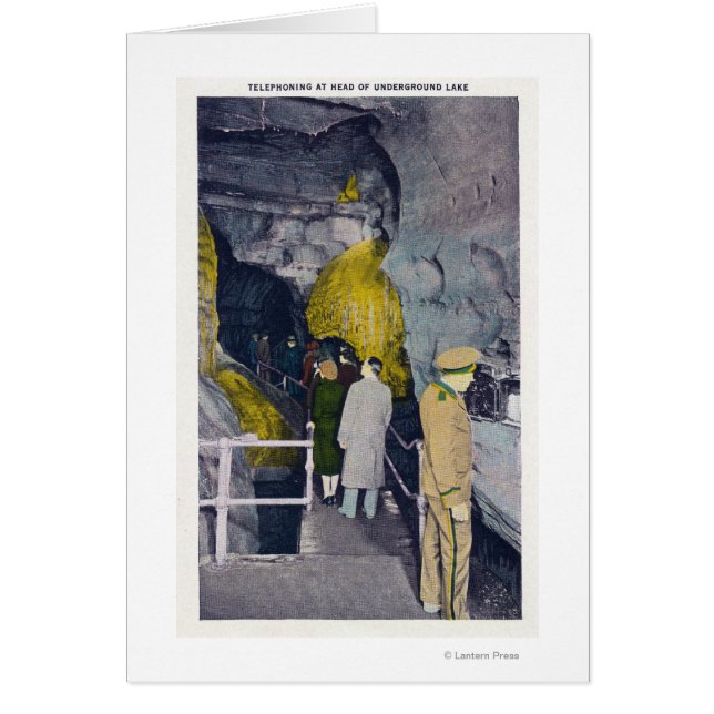 Telefonering på underjordisk Sjö Hälsningskort (Framsidan)