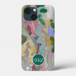 Telefonfall Psychedelic Rosa Mint Monogram