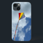 Telefonfodral - Drakar bland molnen<br><div class="desc">Drake i fyra färger. Diamantformad drake flyger bland molnen. Röda,  gula,  gröna och blåa ränder på draken.</div>