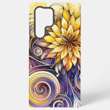Telefonfodral för blommigt och spiral