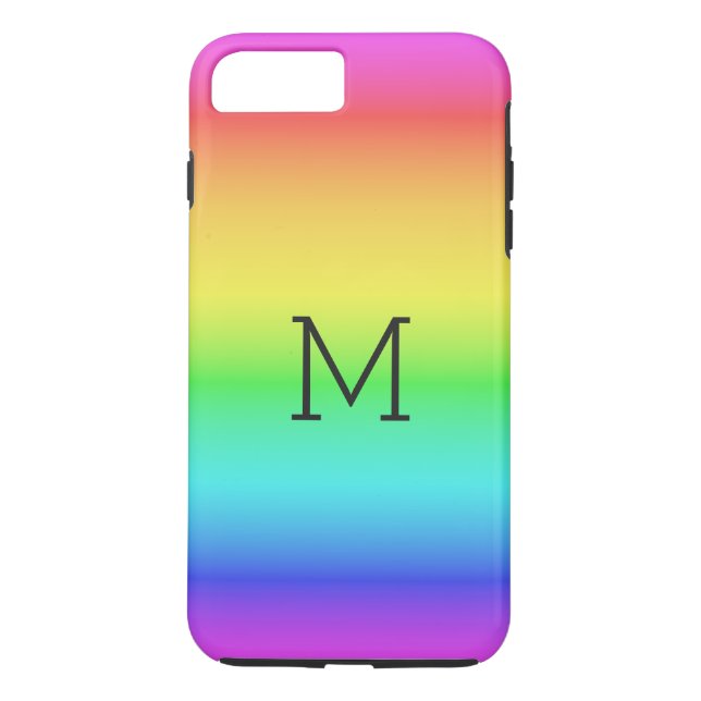 Telefonfodral för regnbågsövertoning, monogram anp Case-Mate iPhone skal (Baksida)