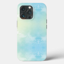 Telefonfodral som visar en mjuk pastell vattenfärg