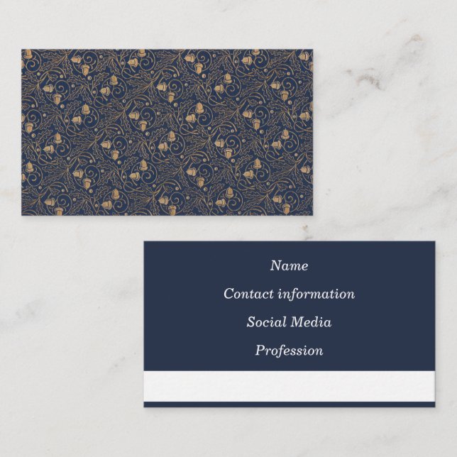 telefonkort - Art nouveau Oak Löv & Acorn Visitkort (Fram/baksida)