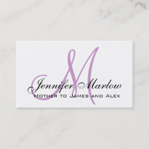 Telefonkort för Mamma av elegant Plum Monogram Anp