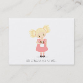 Telefonkortet Cute Blonde Girl and Puppy Play Date
