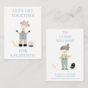 Telefonkortet Cute Giraffe Boys Playdate Mamma Visitkort
