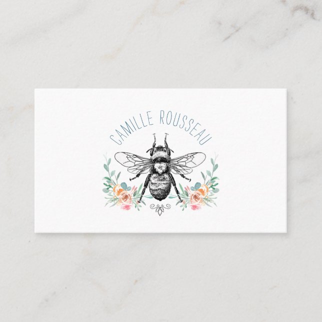 Telefonkortet elegant Bee-Blommigt (Framsida)
