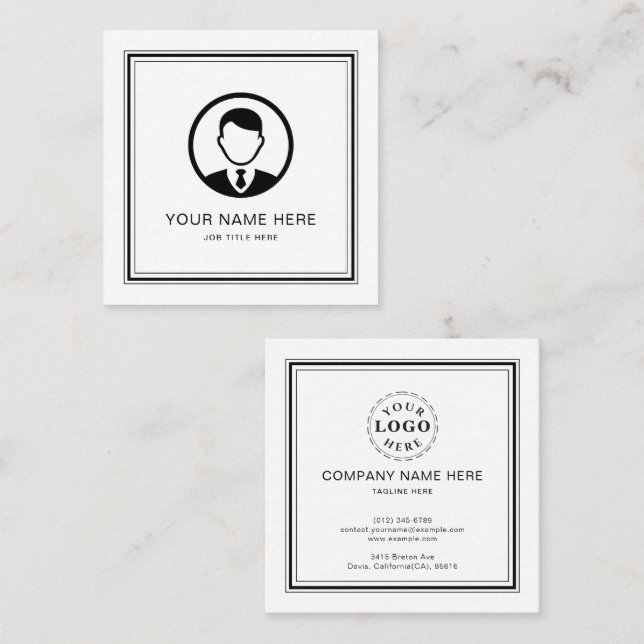 Telefonkortet elegant vitt med svart skript (Fram/baksida)