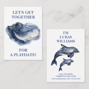Telefonkortet för Mamma av Cute Whale & Orca Boys Visitkort
