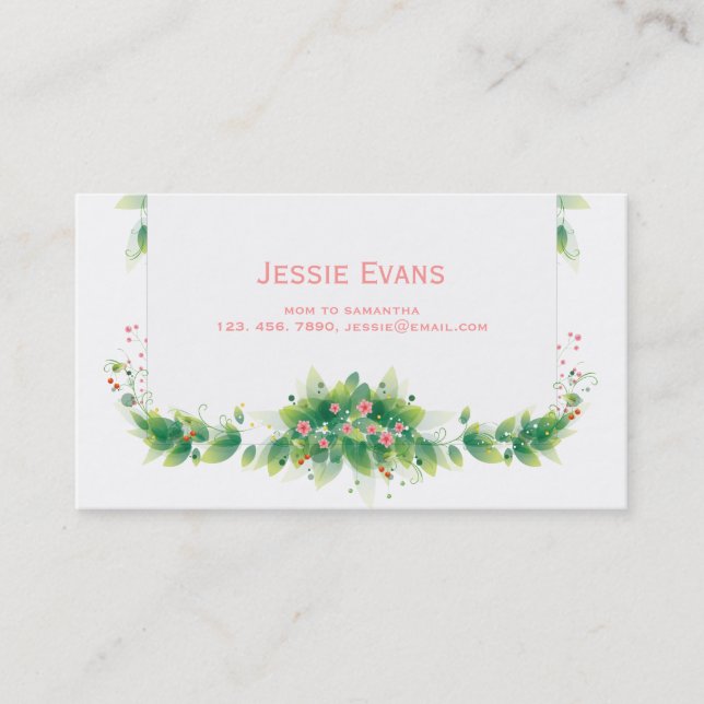 Telefonkortet grönt Garden Mamma (Framsida)