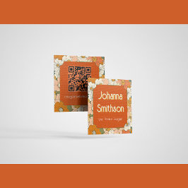Telefonkortet Retro Orange Groove-Blommigtens kvad