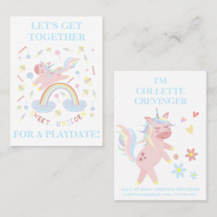Telefonkortet Sweet Rosa Unicorn Playdate Mamma Visitkort