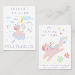 Telefonkortet Sweet Rosa Unicorn Playdate Mamma Visitkort