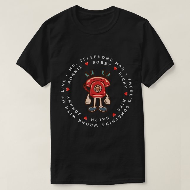 Telefonman - Ronnie Bobby Ricky Mike Ralph T Shirt (Design framsida)