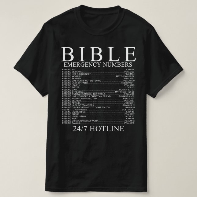 Telefonnummer för Bible Akut Hotline T Shirt (Design framsida)
