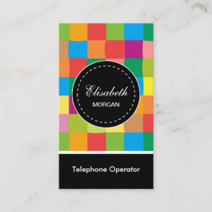 Telefonoperatör - färgstark sqaure Mönster Visitkort