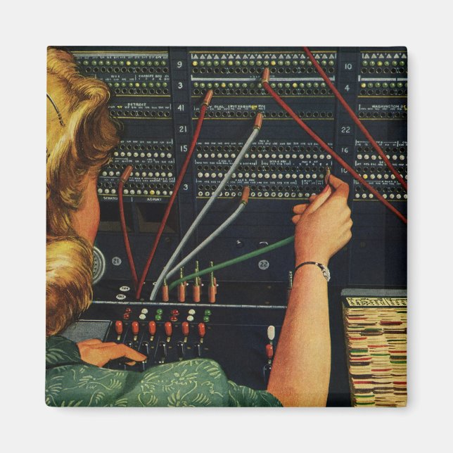 Telefonoperatör, Vintage, företag Magnet (Framsidan)