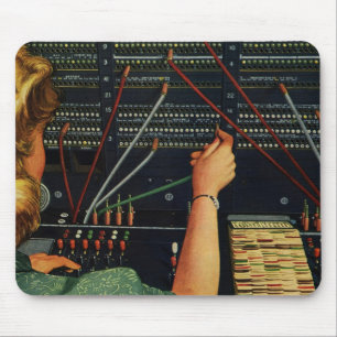 Telefonoperatör, Vintage, företag Musmatta