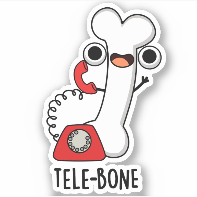 Telefontelefon, tele-bone Funny Bone Klistermärken (Framsida)