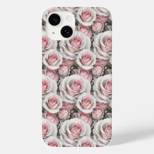 Telefonväska för liten Rosa och Vit ros (Baksida)