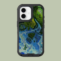 Telefonväska för Olive och Blue Marble Swirl Otter