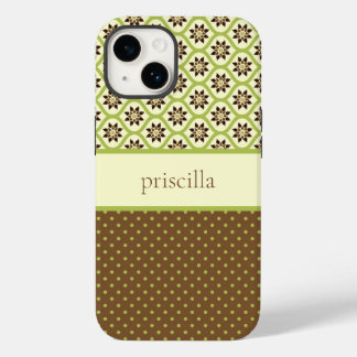 Telefonväska för personlig Blommigt & Polka dots