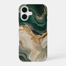 Telefonväska med grönt marble mönster-design