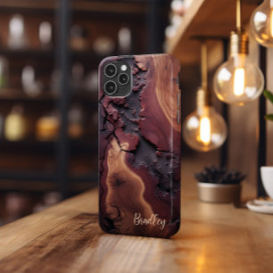 Telefonväska, vackert burled Cedar Wood Design