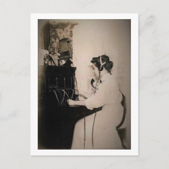 Telefonväxel, operatörens Vintage Vykort (Framsida)